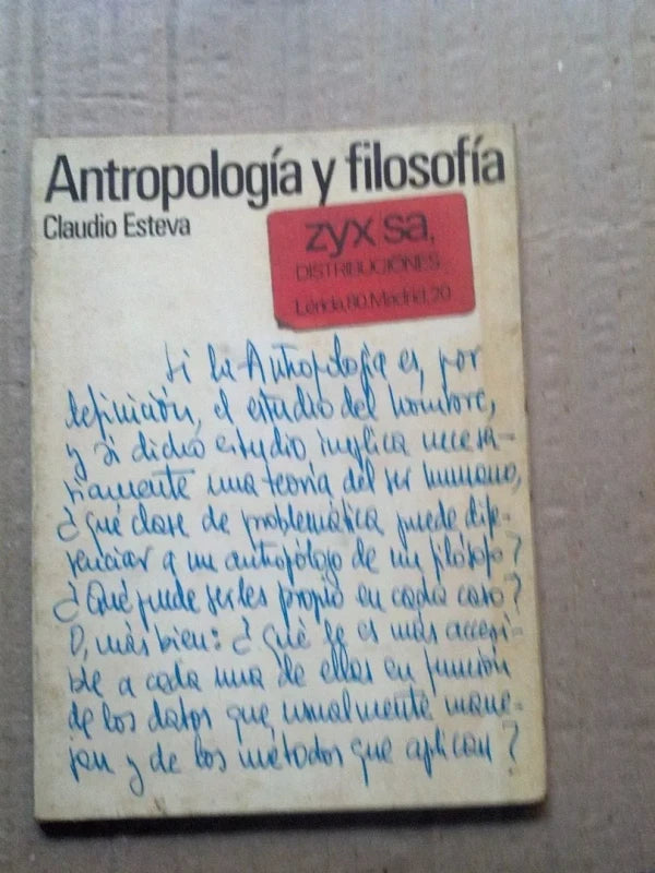 Antropología Y Filosofía - Claudio Esteva - Cuadernos Beta