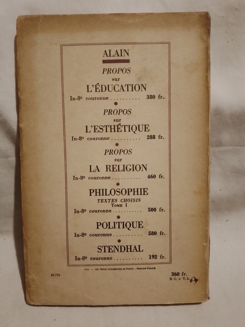 Lettres sur la Philosophie Première / Alain