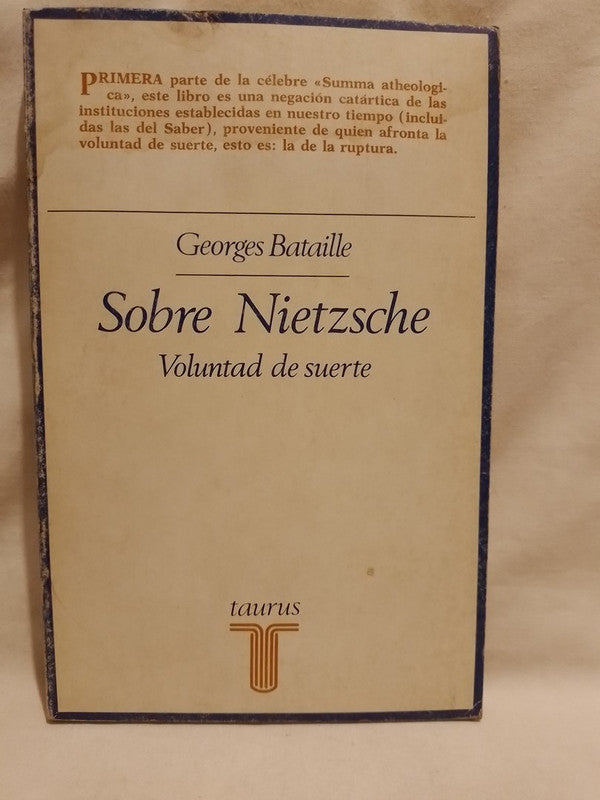 Sobre Nietzsche Voluntad de suerte / Bataille, Georges