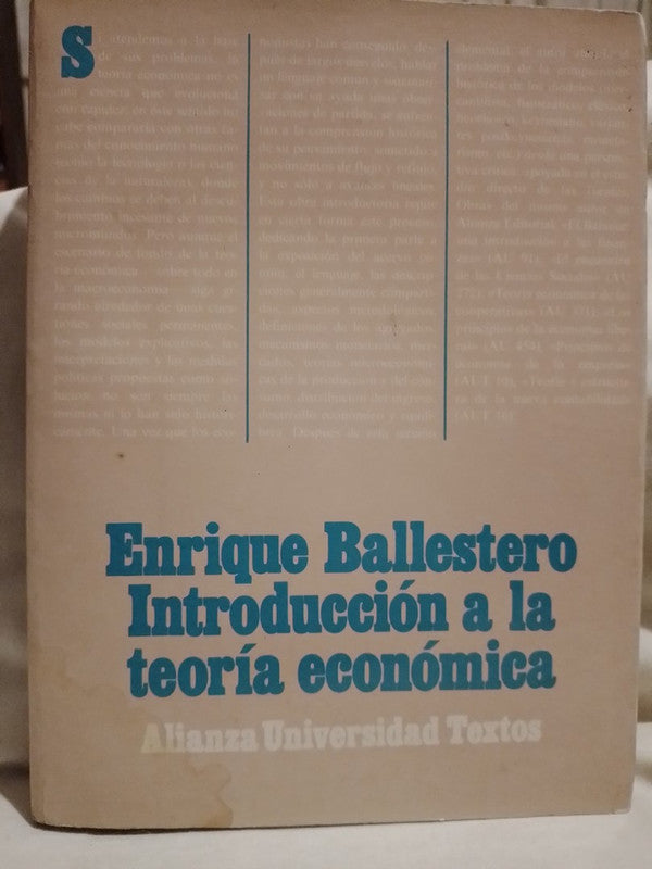 Introducción a la teoría económica / Ballestero, Enrique