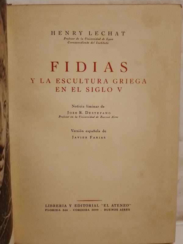 Fidias y la escultura griega en el siglo V / Lechat, Henri
