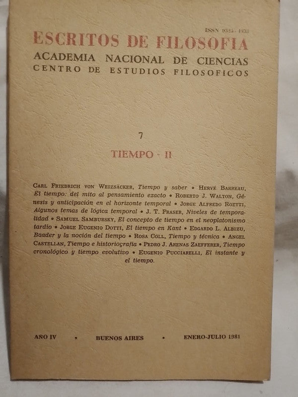 Escritos de Filosofía Nº 7 Tiempo - II / Varios