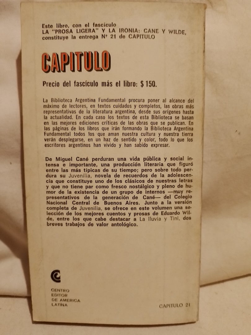 Juvenilia / Cuentos / Cané, Miguel /Wilde, Eduardo (Saldo)