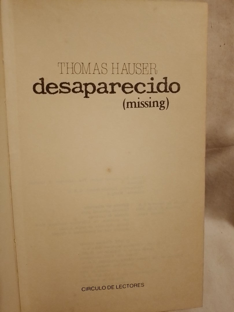 Desaparecido (missing) / Hauser, Thomas (Saldo)