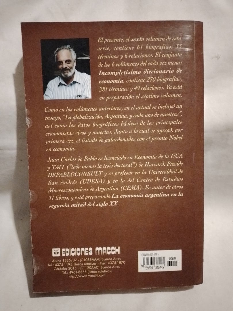Incompletísimo Diccionario de Economía Vol.VI / De Pablo, Juan Carlos (Saldo)
