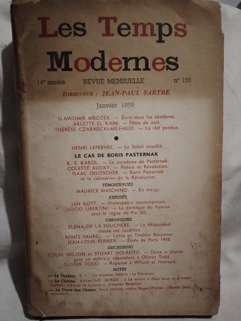Revue Les Temps Modernes Nº 155 / Varios (Saldo)