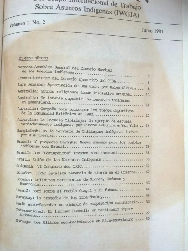 Boletín Grupo Internacional Trabajo Sobre Asuntos Indigenas