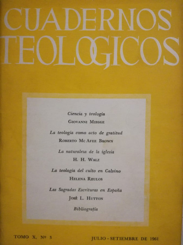 Cuadernos Teológicos Nº 39 Miegge, Mc Afee, Walz