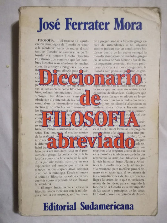 Diccionario De Filosofía Abreviado Ferrater Mora, José