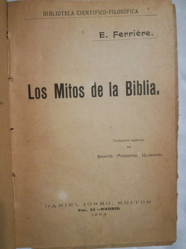 Los Mitos De La Biblia Ferriére, E.