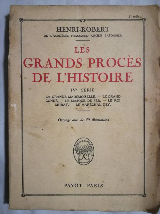 Les Grans Procès De L'histoire Iv Série Henri-robert
