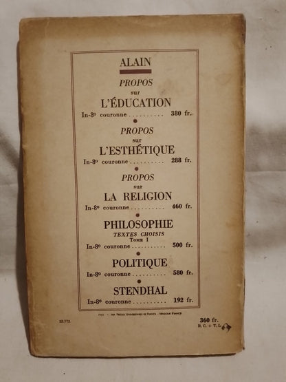 Lettres sur la Philosophie Première / Alain