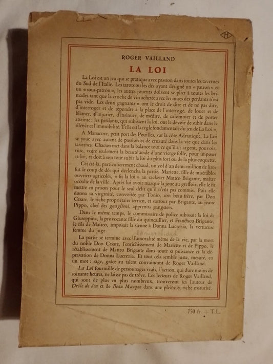 La Loi  - Vailland, Roger - Gallimard