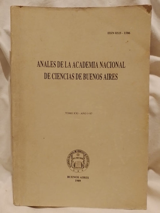 Anales de la Academia Nacional de Ciencias de Buenos Aires Tomo XXI / Varios