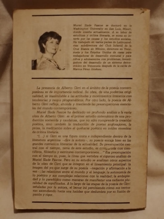 La poesía de Alberto Girri / Slade Pascoe, Muriel