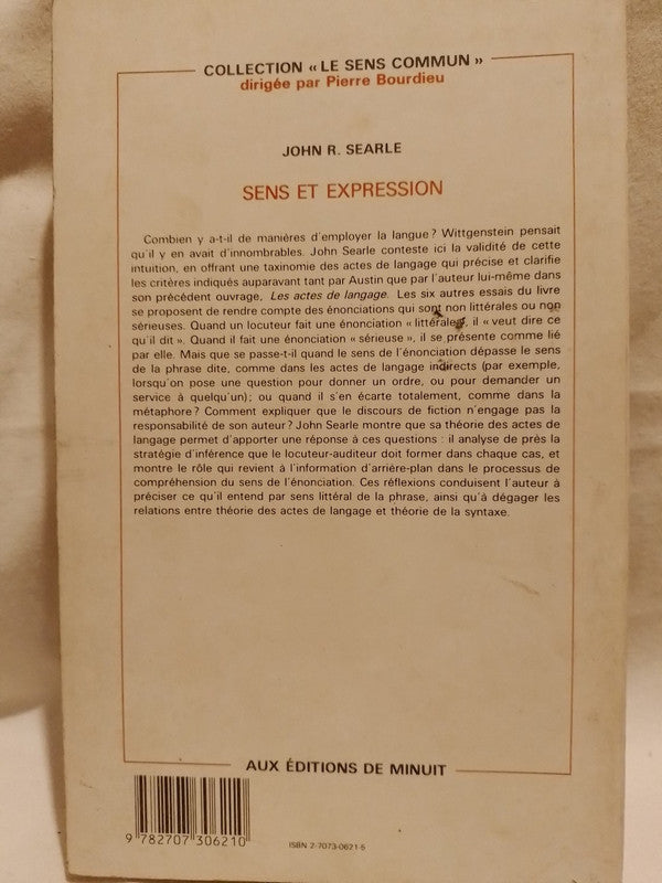 Le sens et expression / Searle, John R.