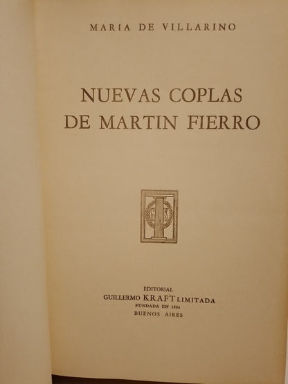 Nuevas coplas de Martín Fierro - María de Villarino