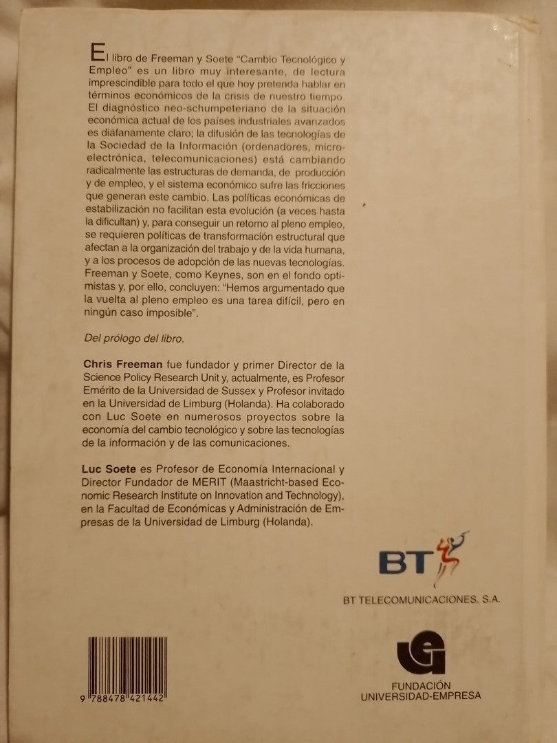 Cambio tecnológico y empleo Una estrategia para el siglo XXI / freeeman & Soete