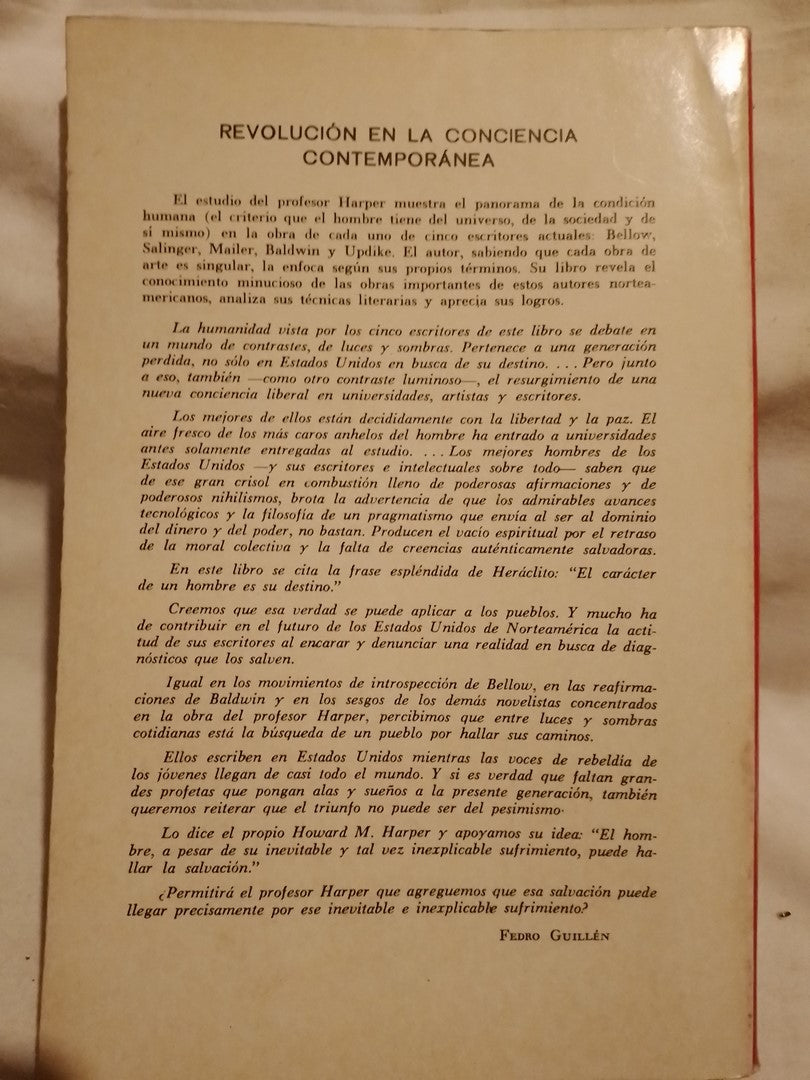 Revolución de la conciencia contemporánea / Harper, Howard M.