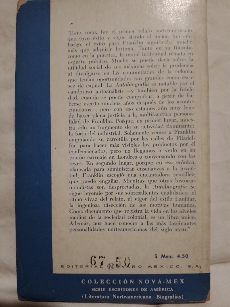 Autobiografía / Franklin, Benjamin