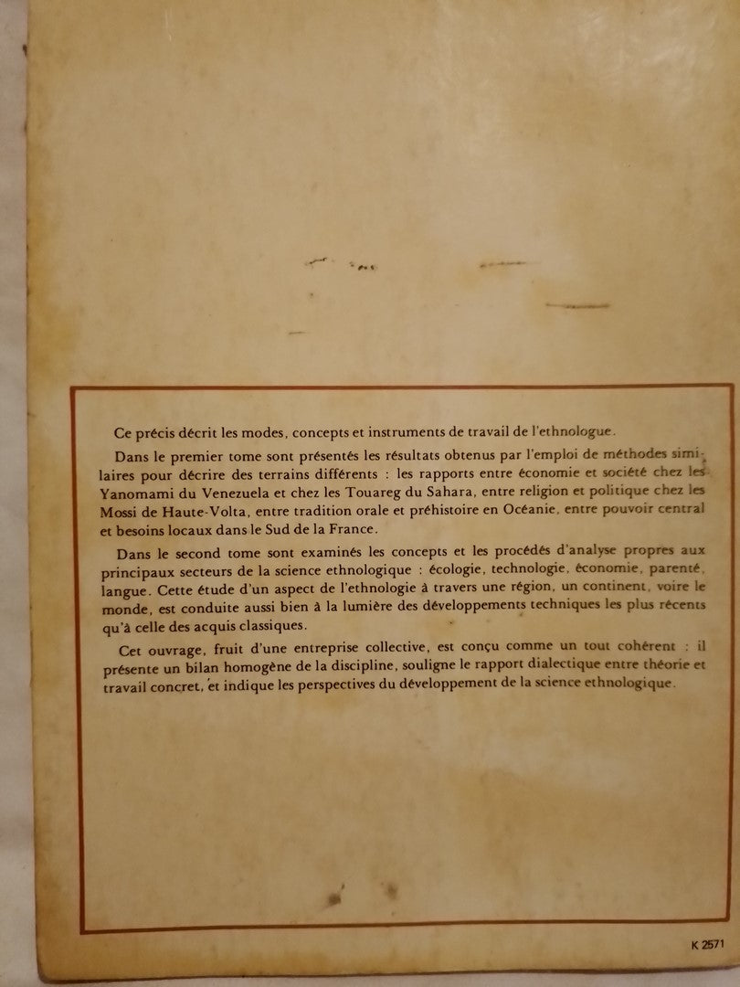 Éléments d'ethnologie 1 Huit terrains / Cresswell, Robert