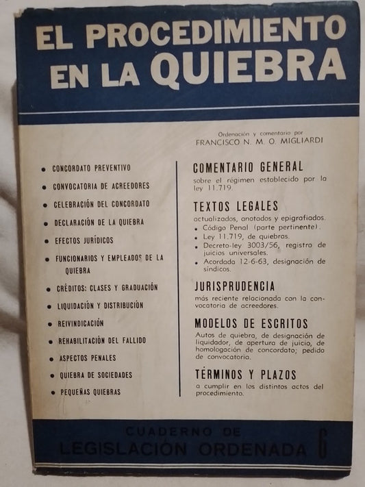 El Procedimiento en la Quiebra / Migliardi