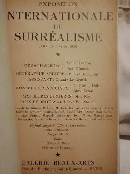 Dictionnaire Abrégé du Surrealisme 1938 Primera edición
