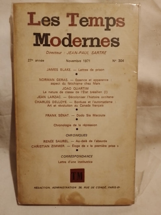 Les Temps Modernes Nº 304 / Varios