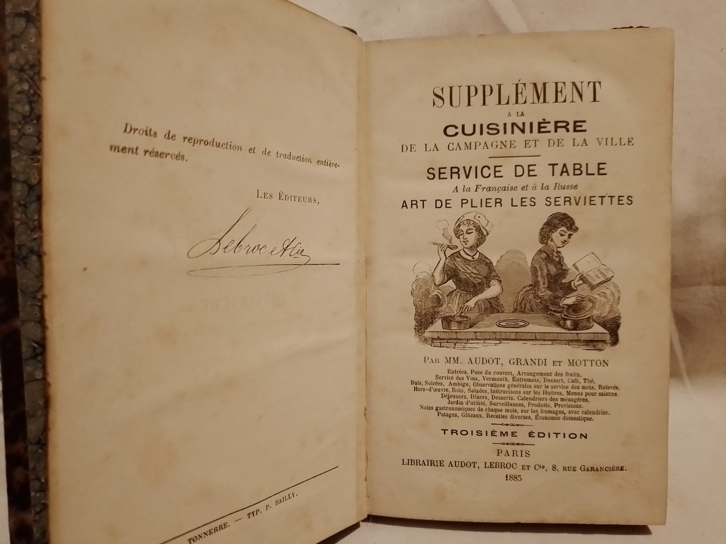 Supplément à la Cuisinière de la Campagne et de la Ville-Service de Table à La Française et à la Rus - Audot 1885
