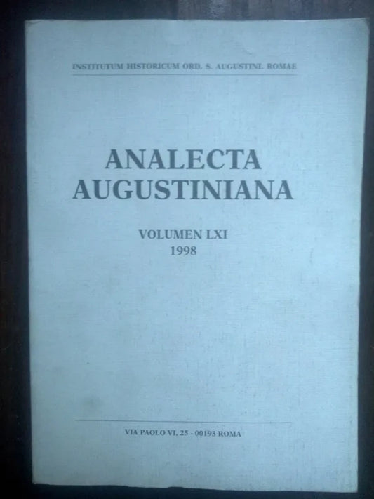 Analecta Augustiniana Volumen Lxi