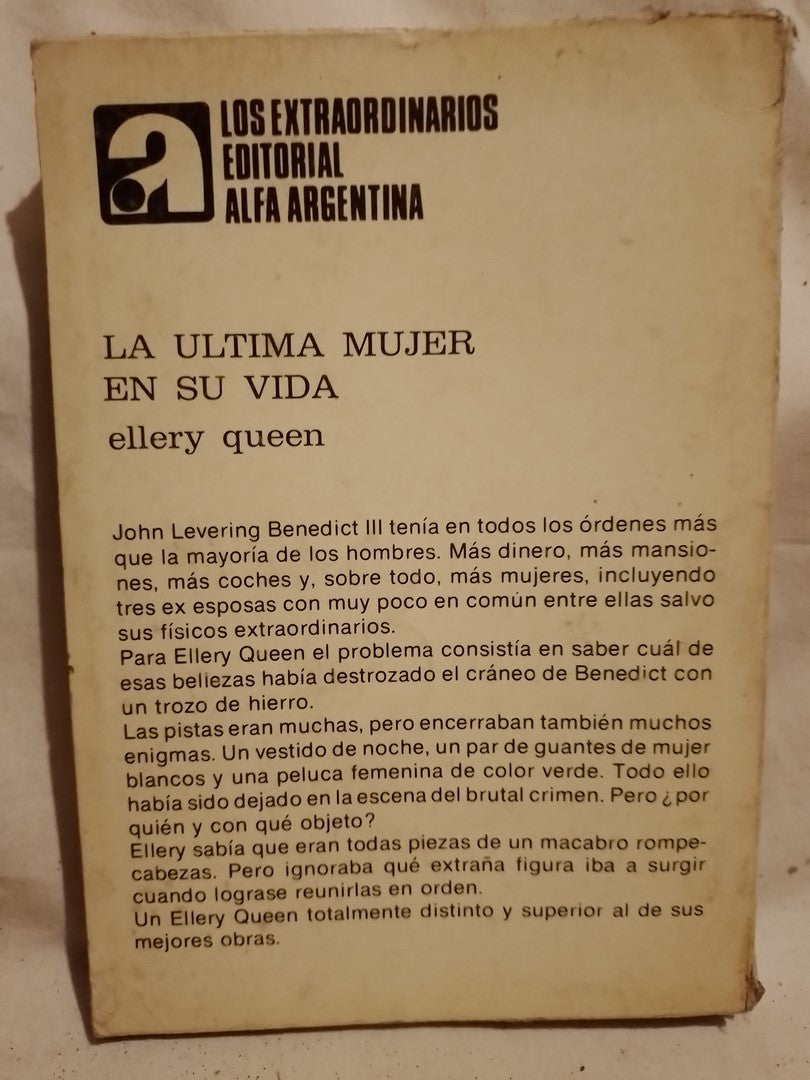 La última mujer en su vida / Queen, Ellery (Saldo)