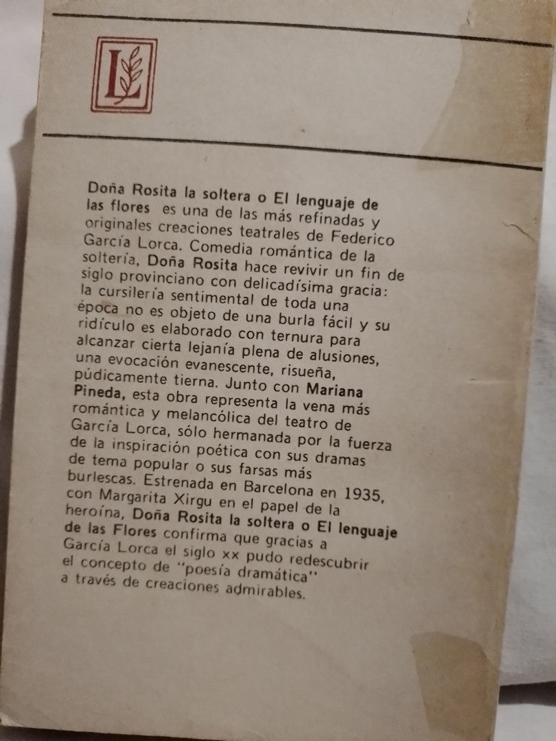 Doña Rosita la soltera / García Lorca, Federico (Saldo)