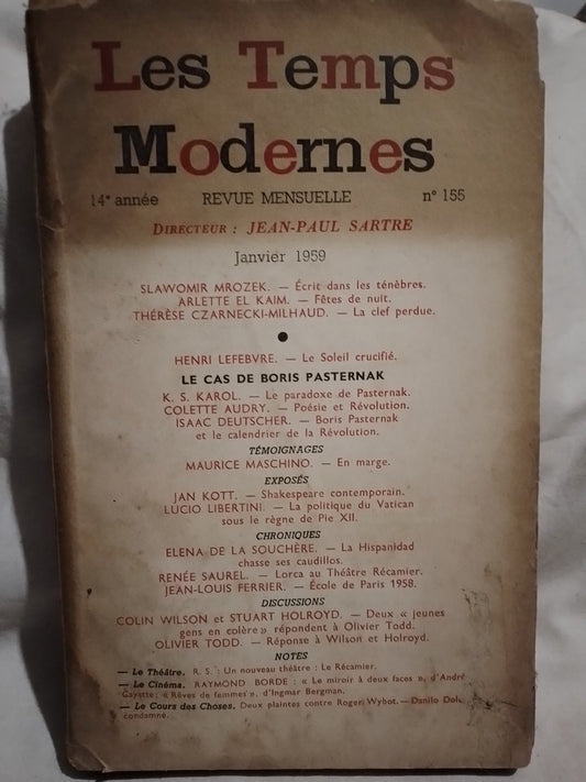 Revue Les Temps Modernes Nº 155 / Varios (Saldo)